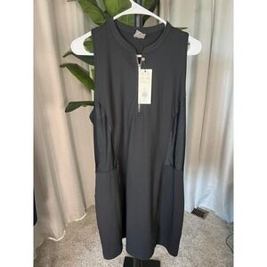 NWT CALIA Pure Sleeveless Dress XL  Black Quarter Zip Mesh Athletic WCG19002 NEW